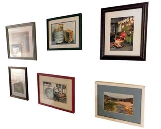 267. Six 6 Pieces Framed Art, Old Timey