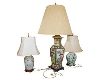 272. Group of Three 3 Ceramic Lamps