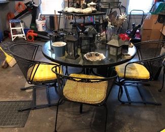 Wrought iron table and 4 chairs