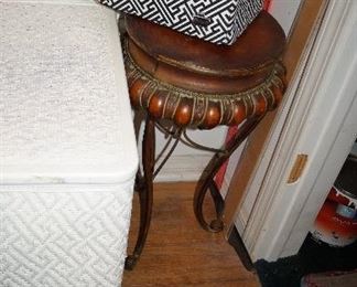 wicker hamper, stool, 