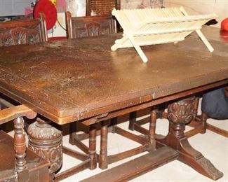 antique table with chairs