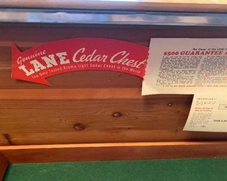 19) Lane Cedar Chest, with Key. NICE. Measures 48 Inches wide $85