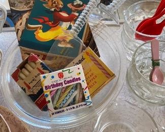 121) Brier Rabbit Molasses Recipe Booklet $6, Birthday Candle Boxes $1.00 Each, Pyrex Glass Spout Measure Cup $6, Pyrex Pie Plates (2) $1.00 Each