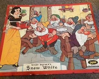 49) Jaymar Cardboard Snow White Seven Dwarfs Puzzle As Found $4