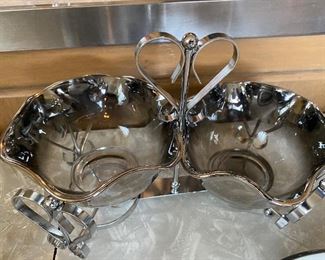 128) Mid Century Condiment Set with Caddy $12