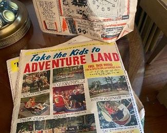 258) TOO COOL Who Remembers Adventure Land? This is JUST the back of a news paper insert..with Steinberg Ad BOTH $4