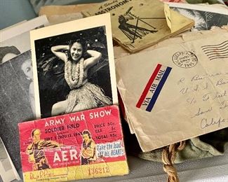 140) WW2 ENTIRE BOX. Letters, Novelty Items, XX rated Photos, Postcards..not sure what else..$12