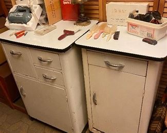 301) Metal Kitchen Cabinet Storage One on Left $25, RIght $20