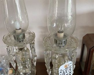 144) Electric ( Need Re Wire) Prisms Hurricane Lamps $39 PAIR
