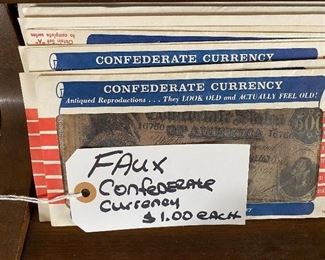 133) Faux Confederate Money $1.00 Each (8)