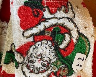 155) Vintage Christmas PAIR Hand Towels, Santa, Poinsettia's, Xmas Tree's  PAIRS are $8-6