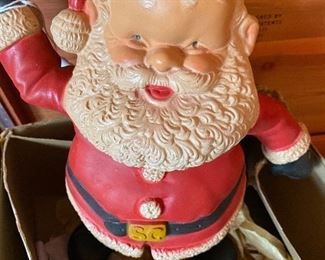 160)Vintage Rempel Santa In Original Box $25