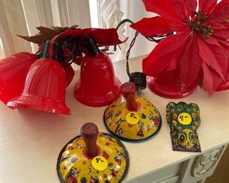 177) Vintage Red Bells They Light Up Each $10