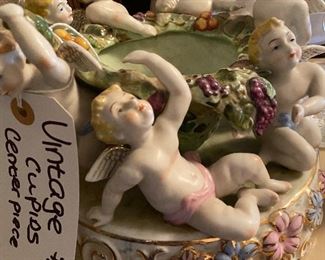 234) Porcelain Angel Cupid Centerpiece $20