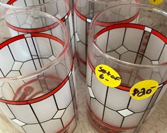 117) Cocoa Cola "Stained Glass" Set of 6, $20