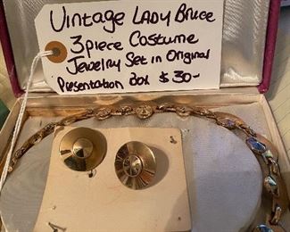 180) Lady Bruce 3 Piece Costume Jewelry in Original Presentation Box $15.I tagged it awhile ago..Just look at what I am pricing NOW.!