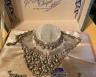 199) Styled By Chique of Hollywood 4 Piece Rhinestone Pearl Set in Original Presentation Box, Tags $35