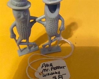50) MR PEANUT LIVES!! Vintage Mr Peanut PAIR Whistles. $8