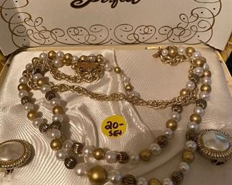 206) Perfect Pearls 2 Strand, Earrings, Presentation Box $15