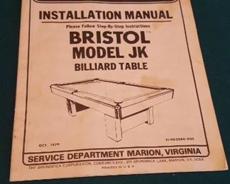 Brunswick Bristol pool table