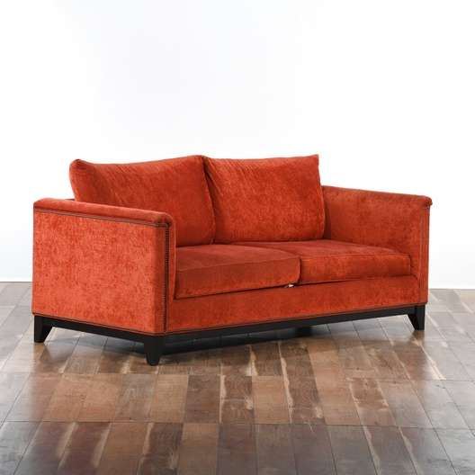 Contemporary Microfiber Loveseat W Nailhead Trim