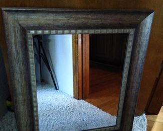 Mirror with Very Nice Metallic Wood Style Frame