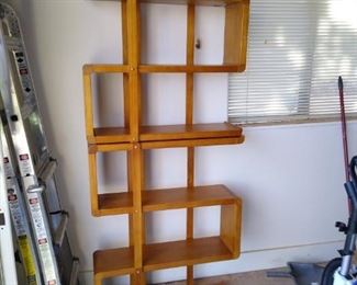 Retro Wood Shelving Unit 2 Pieces Stacking or Not