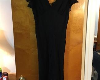 Black crepe bias lined floor length dress. 