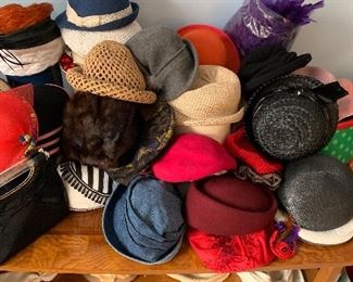 Tons of vintage hats.