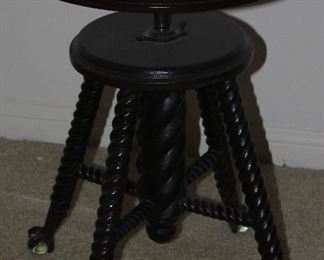 Antique Spool Leg Ball & Claw Feet Organ Stool