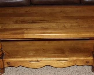 Vintage 1970's Colonial Style Solid Wood Coffee Table