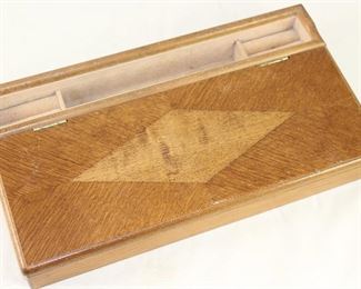 Vintage Oak Veneers Men’s Valet Jewelry Box