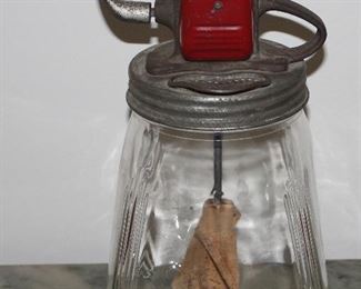 Antique 4 Quart Glass Jar Butter Churn