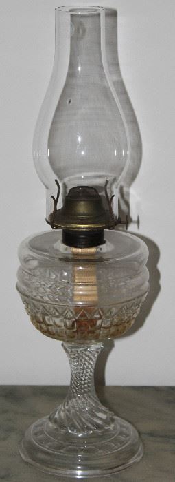Antique Glass Oil Lamp