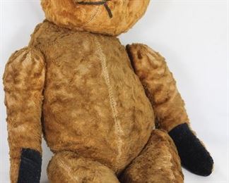 Antique Mohair Fully Jointed 23” Teddy Bear with Black Shoe Button Eyes