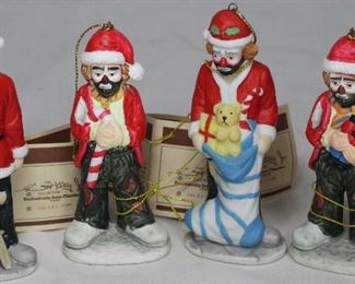 Flambro Emmett Kelly Collection Porcelain Clown Figurines/Ornaments