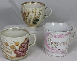 Antique “Present” Made in Germany Hand Painted Cups