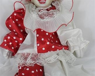 Porcelain Clown in Red and White (20”)