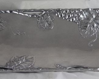 Arthur Court Aluminum Grape Design “Try Me” Tray (19” x 8 1/4”)