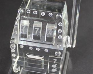 Retired Godinger Shannon Crystal Slot Machine Hand Made Sculpture Figure - Designs of Ireland - 4.5" Tall