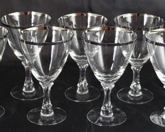 Crystal Platinum Band Wine Stemware