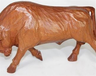 Jose Pinal (1913-1983) El Toro Wood Carved Statue c. 1970’s (6”H x 10”)