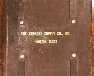 The Grocers Supply C. Inc. Houston Texas 1955 Leather Bound Grocery Supply Inventory List