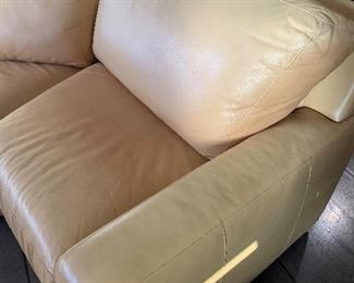 leather sectional - light yellow