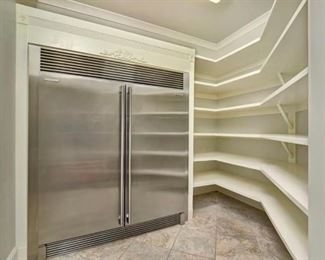Huge pantry with Electrolux Icon Refrigerator and Freezer units - loads of deep shelving