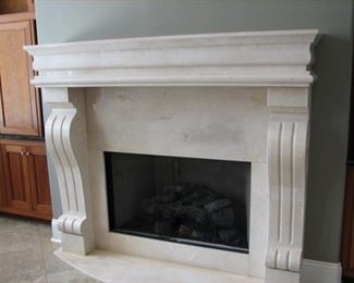 Beautiful fireplace with gas logs