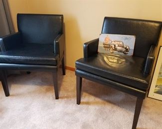 Pair of leather chairs 