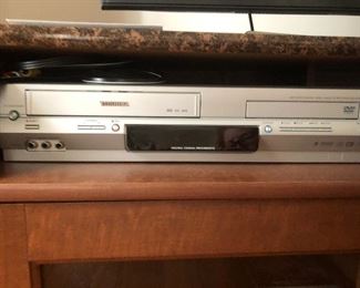 Toshiba CD/DVD player with VCR player. 