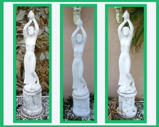3 Elegant Statues, all about 6 ft Tall 