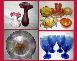Glass Vases, Carnival and Depression Glass